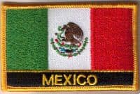 Mexico Embroidered Flag Patch, style 09.