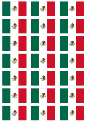 Mexico Flag Stickers - 21 per sheet