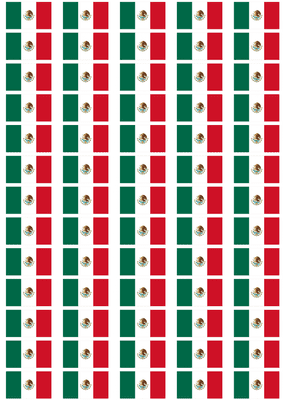 Mexico Flag Stickers - 65 per sheet
