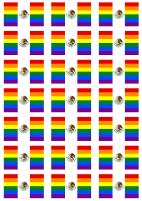 Mexico Gay Pride Flag Stickers - 21 per sheet