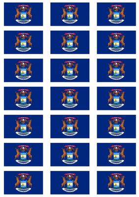 Michigan Flag Stickers - 21 per sheet