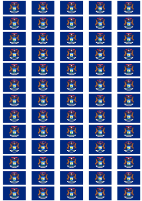 Michigan Flag Stickers - 65 per sheet