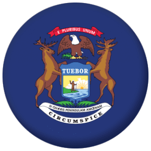 Michigan State Flag 58mm Button Badge