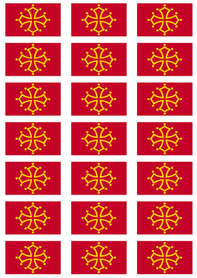 Midi-Pyrénées Flag Stickers - 21 per sheet