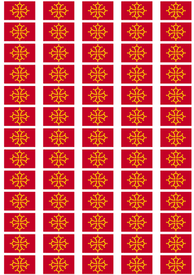 Midi-Pyrénées Flag Stickers - 65 per sheet