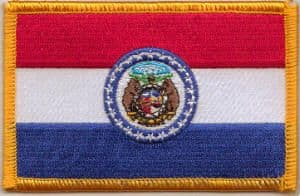 Missouri Embroidered Flag Patch, style 08.