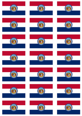 Missouri Flag Stickers - 21 per sheet