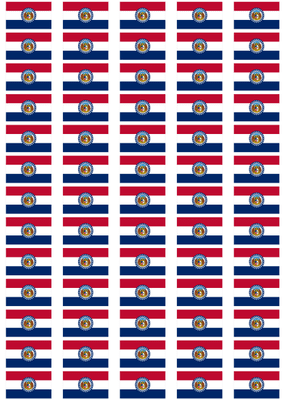 Missouri Flag Stickers - 65 per sheet