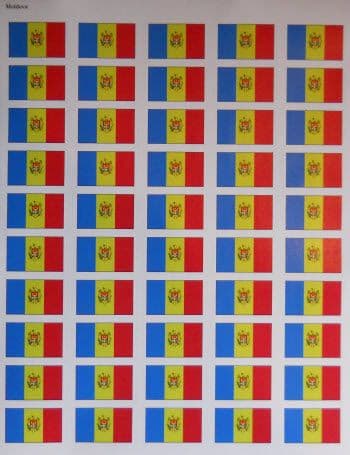 Moldova Country Flag Stickers (50 Per Sheet).