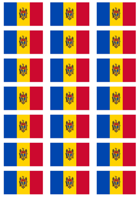 Moldova Flag Stickers - 21 per sheet