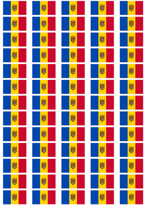 Moldova Flag Stickers - 65 per sheet