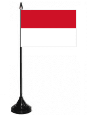 Monaco Desk / Table Flag with plastic stand and base.