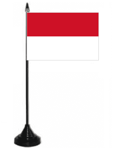 Monaco Desk / Table Flag with plastic stand and base.