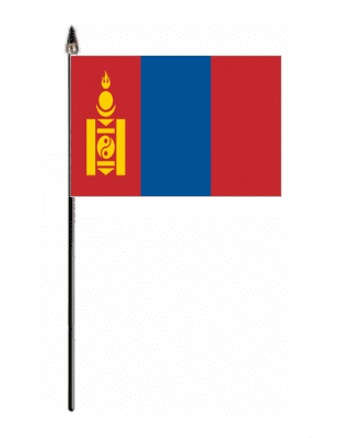 Mongolia Country Hand Flag - Small.