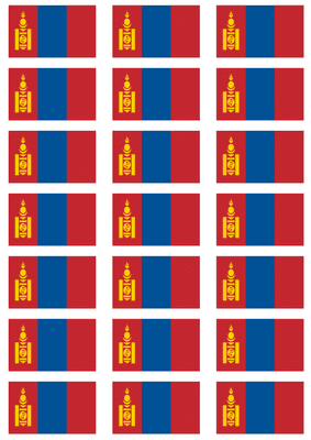 Mongolia Flag Stickers - 21 per sheet
