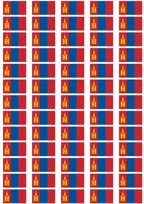 Mongolia Flag Stickers - 65 per sheet