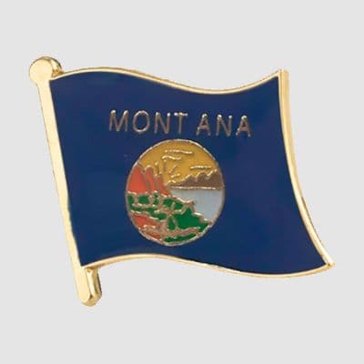 Montana US State Flag Enamel Pin Badge - small