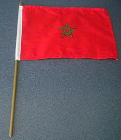 Morocco Country Hand Flag.