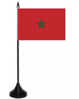 Morocco Desk / Table Flag with plastic stand and base.