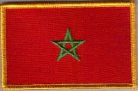 Morocco Embroidered Flag Patch, style 08.