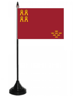 Murcia Desk / Table Flag with plastic stand and base.