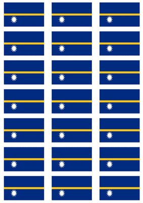 Nauru Flag Stickers - 21 per sheet