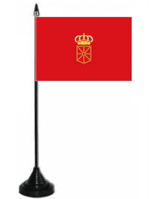 Navarre Desk / Table Flag with plastic stand and base.