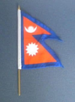 Nepal Country Hand Flag.