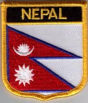 Nepal Embroidered Flag Patch, style 07.