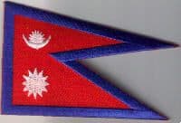 Nepal Embroidered Flag Patch, style 08.