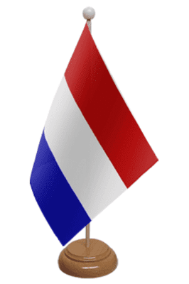 Netherlands Desk / Table Flag with wooden stand and base