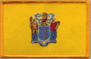 New Jersey Embroidered Flag Patch, style 08.