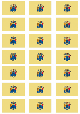 New Jersey Flag Stickers - 21 per sheet