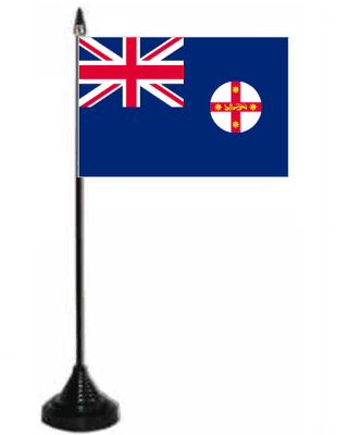 New South Wales Desk / Table Flag with plastic stand and base.