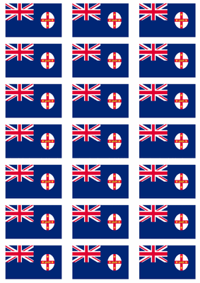 New South Wales Flag Stickers - 21 per sheet