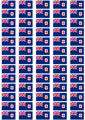New South Wales Flag Stickers - 65 per sheet
