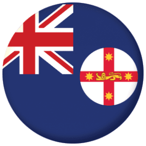 New South Wales State Flag 58mm Button Badge