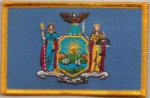 New York Embroidered Flag Patch, style 08.