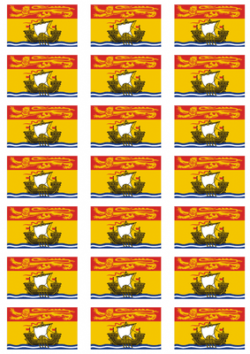 Newbrunswick Flag Stickers - 21 per sheet