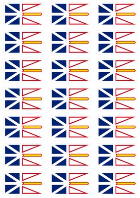 Newfoundland and Labrador Flag Stickers - 21 per sheet