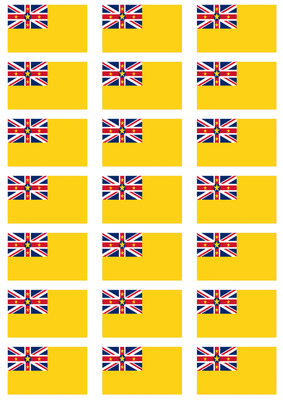 Niue Flag Stickers - 21 per sheet