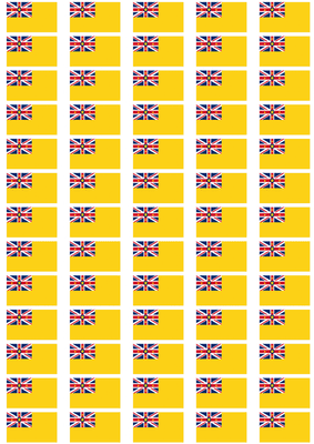 Niue Flag Stickers - 65 per sheet