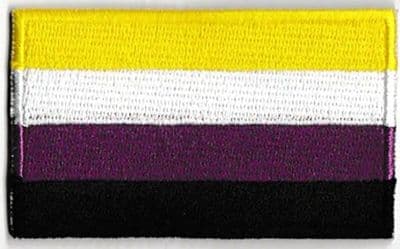 Non Binary Embroidered Flag Patch, style 04