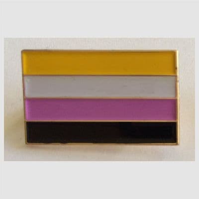 Non Binary Pride Flag Rectangular Enamel Pin Badge