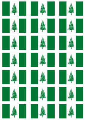 Norfolk Island Flag Stickers - 21 per sheet