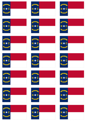 North Carolina Flag Stickers - 21 per sheet