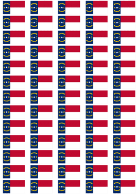 North Carolina Flag Stickers - 65 per sheet