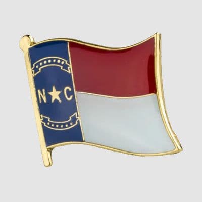 North Carolina US State Flag Enamel Pin Badge - small