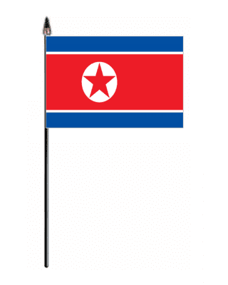 North Korea Country Hand Flag - Small.