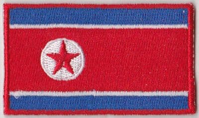 North Korea Embroidered Flag Patch, style 04.